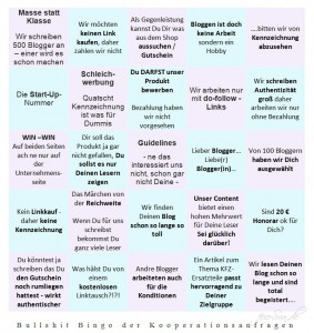feierSun.de Blogger aergere Dich nicht - Bullshit Bingo der Kooperationsanfragen-feierSun.de