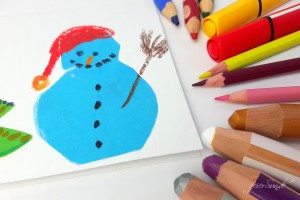 Handgemacht - Weihnachtskarten Schneemann