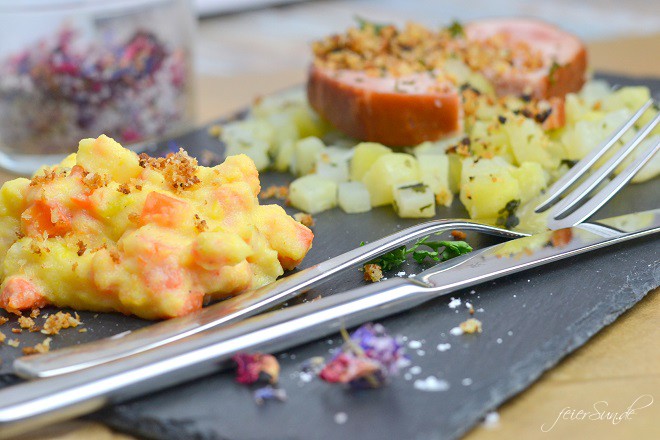 Kassler-trifft-Gemuese-Polenta-und-Kohlrabi_Polenta-zu-Fleisch-Und-Gemuese