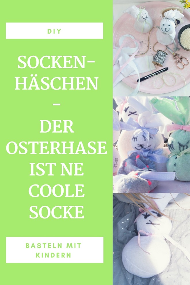 Der Osterhase ist in diesem Jahr eine verdammt coole Socke! Ein super schelles DIY um aus traurigen Einzelsocken super suesse Osterhasen zu basteln. Mit Kurzanleitung zum Download