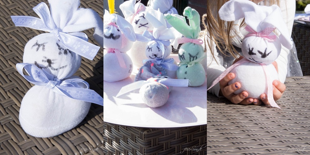 Der Osterhase ist in diesem Jahr eine verdammt coole Socke! Ein super schelles DIY um aus traurigen Einzelsocken super suesse Osterhasen zu basteln. Mit Kurzanleitung zum Download