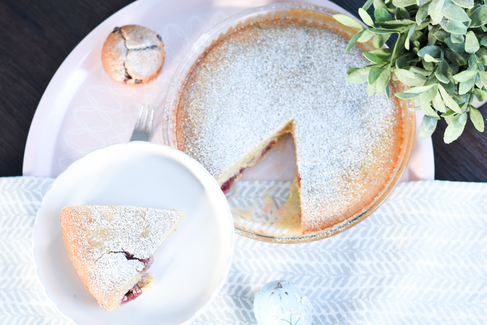 Kirschkuchen aus dem Himmel. Denn im Himmel muss es Kuchen geben. Ein super einfaches Grund-Rezept für jeden Obstkuchen und Muffins.