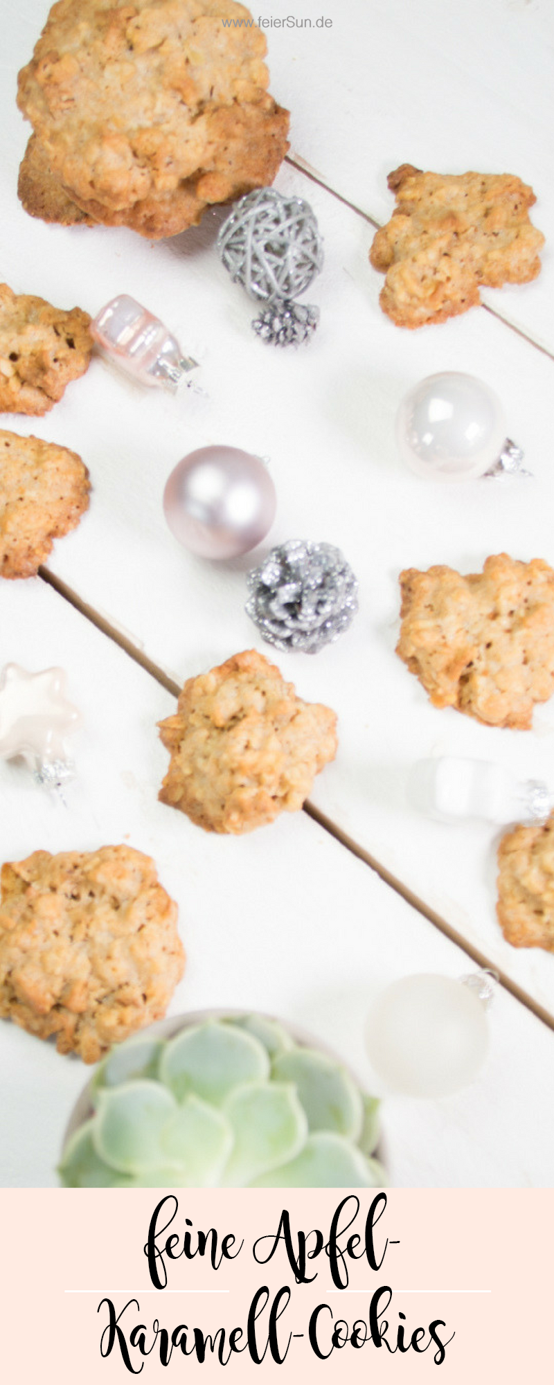 Aus meiner #Weihnachtsbäckerei: Mein einfaches Cookies Rezept für feine Apfel-Karamell-Cookies und Gedanken über das Backen mit Kind // #feierSun #Backen #Weihnachten #Cookies #BackenmitKindern