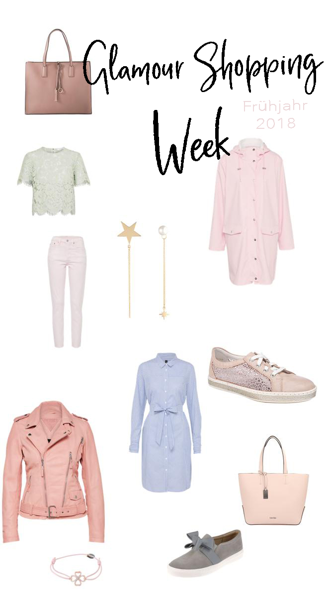 Ich zeige dir meine Fashion Favoriten der Glamour Shopping Week für das Frühjahr 2018 inklusive der Codes. Denn die Glamour Shopping Week hat wieder spannende Angebote im Schlepptau. Ich hab die eine Auswahl der Angebote und meine Lieblinge dieser herausgesucht. Damit bekommst auch du den Frühlingstrend 2018. | #Frühlingstrend #Trend2018 #Mode #Favoriten #Fashion #MomFashion #feierSun #feierSunStyle #Inspiration