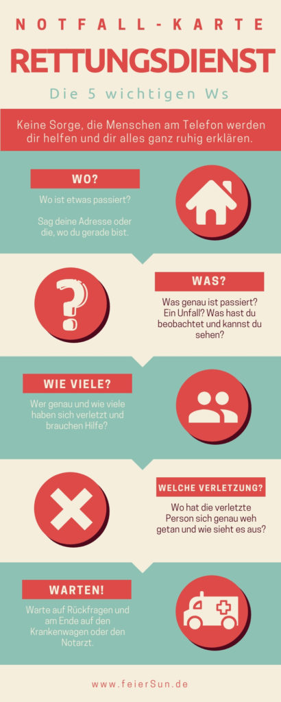 Was ist, wenn ein Kind sich selber Hilfe holen muss? Mit der Notfall-Telefon-Liste mit den wichtigsten Telefonnummern damit auch ein Kind einen Notruf absetzen kann, geht das nun ganz einfach. Kinder können helfen und sind gute Ersthelfer. Kinder brauchen Sicherheit um helfen zu können. Wichtig ist das wir Kinder vorbereiten. | #feierSun #feierSunFamily #ersteHilfe #ErsthelferKind #Telefonnummern #Rettungsdienst #Kindervorbereiten