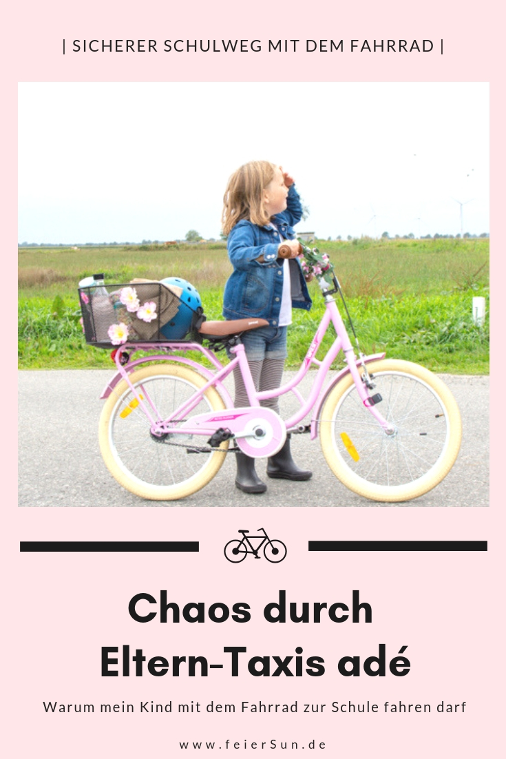 Elter-Taxis adé |Sicherer Schulweg mit dem Fahrrad zur Schule fahren darf mein Kind auch schon in der Grundschule. Entgegen allem Diskussionsstoff erlaube ich es meinem Kind, denn keine Schule darf ein Verbot dagegen aussprechen. Auch ohne Fahrradprüfung. Sicherheit und ein Verständnis für den Straßenverkehr bekommt man durch Praxis. Die haben wir seit Jahren. #feierSun #feierSunSchulkind #Schulkind #Schulweg #Fahrrad #SichererSchulweg