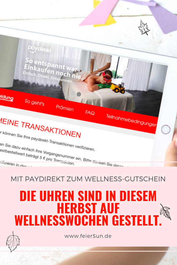 |ᵂᴱᴿᴮᵁᴺᴳ| Wellness sollte kein Luxus sein und paydirekt hat paydirekt die Uhren in diesem Herbst auf Wellnesswochen gestellt. Mit Hilfe von paydirekt und der Sparkasse deinen Wellnessgutschein erhalten. Es sind Wellnesswochen #sparkasse #paydirekt #wellness | #feierSun #zeitfürdich #tudirwasgutes Mit Hilfe von paydirekt und der Sparkasse deinen Wellnessgutschein erhalten. Es sind Wellnesswochen #sparkasse #paydirekt #wellness | #feierSun #zeitfürdich #tudirwasgutse