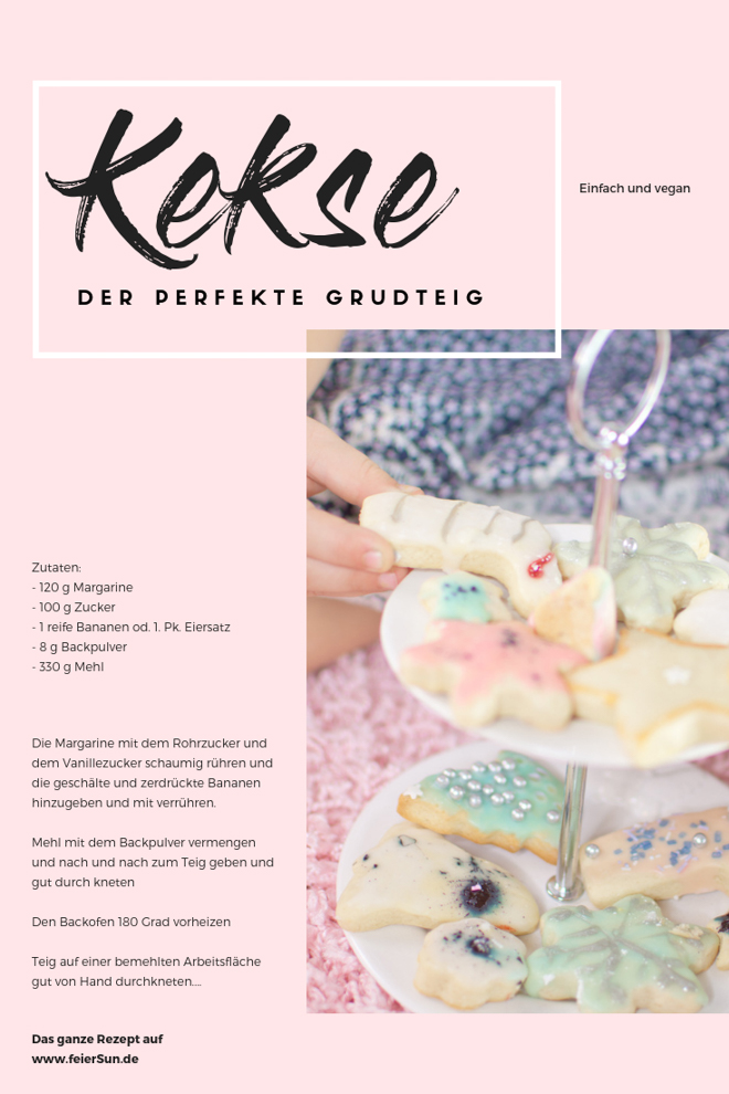 Vegane Kekse, für Advent und Weihnachten. Vegane Plätzchen für Tee und Kaffe schnell und einfach gemacht. Rezept für vegane Weihnachts Kekse (Plätzchen). Vegane Kekse - ein einfaches Rezept. Butterkekse aus der Weihnachtsbäckerei | #feierSun #feierSunFood