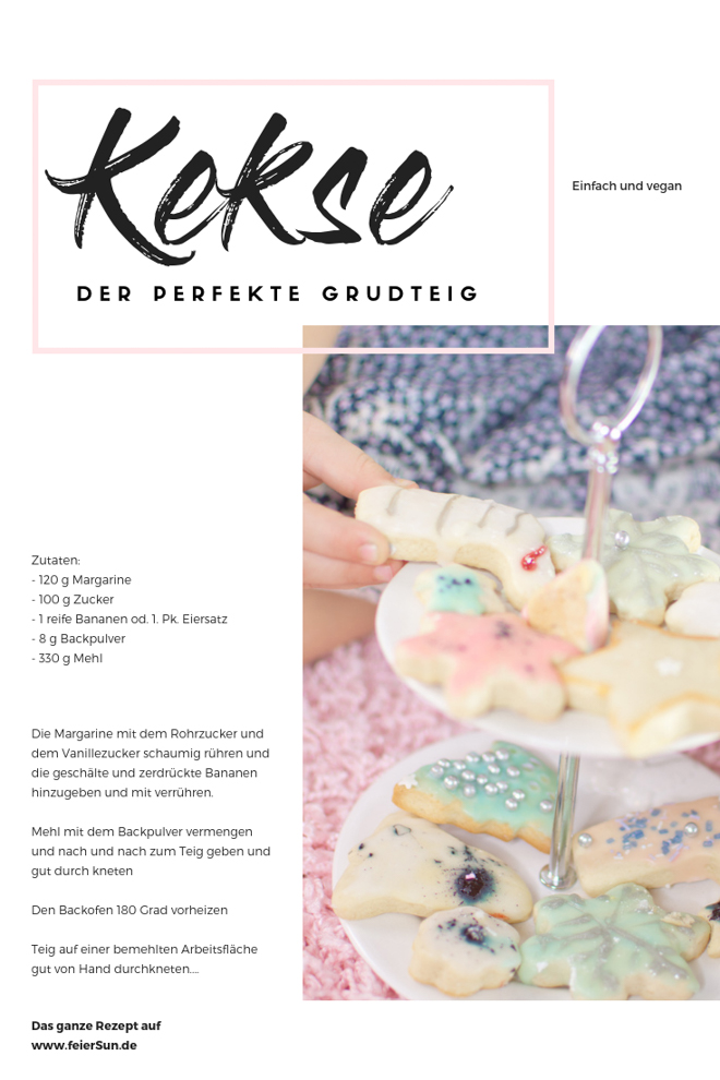 Vegane Kekse, für Advent und Weihnachten. Vegane Plätzchen für Tee und Kaffe schnell und einfach gemacht. Rezept für vegane Weihnachts Kekse (Plätzchen). Vegane Kekse - ein einfaches Rezept. Butterkekse aus der Weihnachtsbäckerei  | #feierSun #feierSunFood 