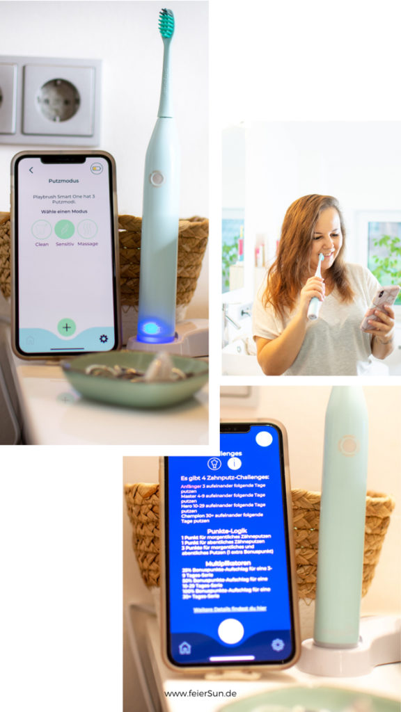 Smart in den Tag mit der Playbrush Smart One ist deine stylische & intelligente Schallzahnbürste und mein Zahnputz-Coach. Putze mit Playbrush, interaktiven Apps & smarten Services. Coach, Spiele, Versicherung, Bürstenkopf-Lieferungen, Pers. Feedback. Bessere Mundhygiene. Individuelles Starter-Set. Die Smart One überzeugt mit smarten Funktionen | #feierSun  #PlaybrushSmartOne #Playbrush #PlaybrushApp #zahnversicherung