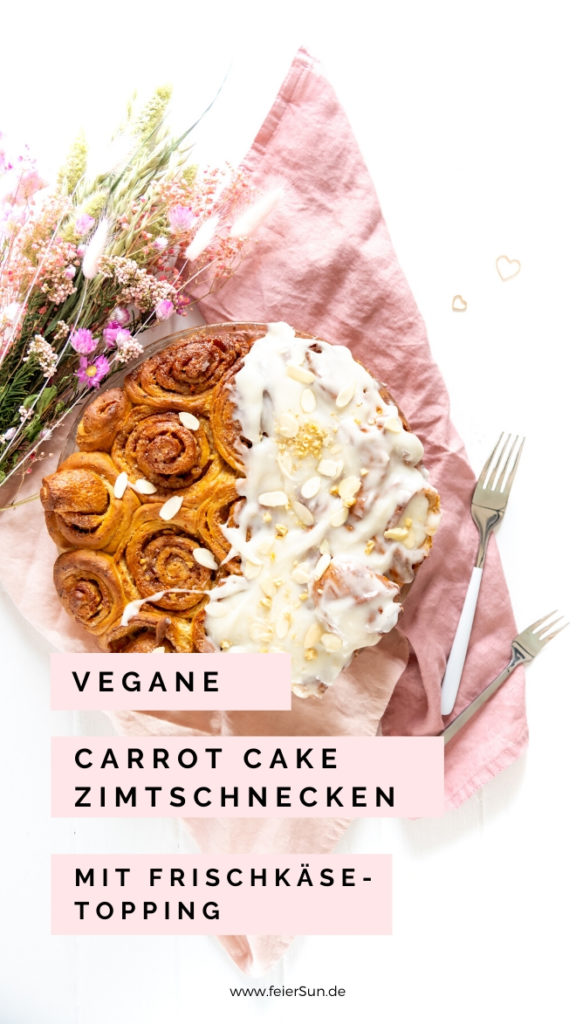 Das leckerste Rezept aller Zeiten für Möhrenkuchen Zimtschnecken. Die Carrot Cake Zimtschnecken sind super leckere vegane Zimtschnecken, veganer Carrot Cake. Rüblikuchen - Möhrenkuchen. Cinnamon Rolls with Carrot oder Kanelbullar 

#feierSun #PrepandCook #carrotcake #veganbaking #vegancinnamonrolls #vegancreamcheesefrosting