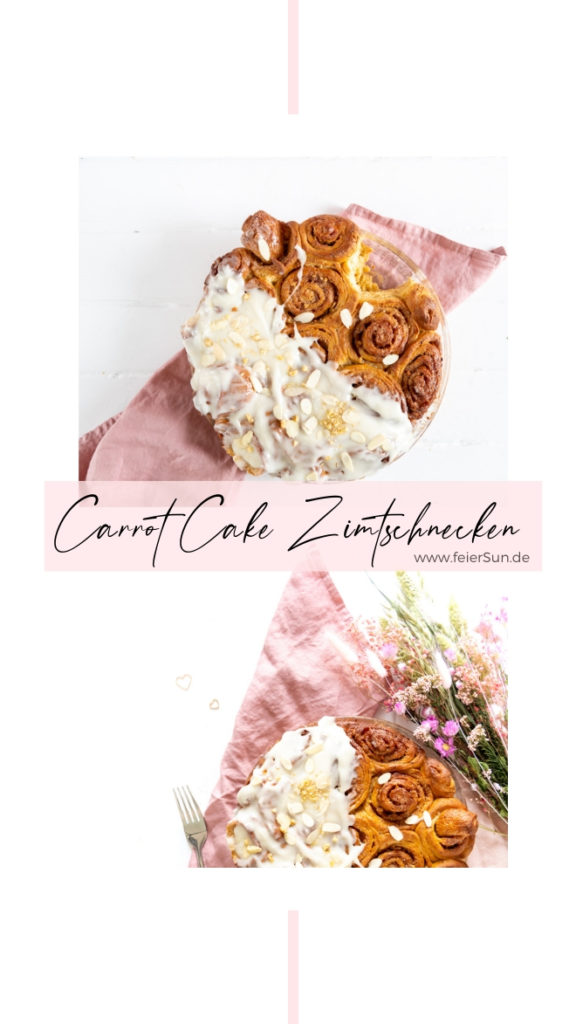 Das leckerste Rezept aller Zeiten für Möhrenkuchen Zimtschnecken. Die Carrot Cake Zimtschnecken sind super leckere vegane Zimtschnecken, veganer Carrot Cake. Rüblikuchen - Möhrenkuchen. Cinnamon Rolls with Carrot oder Kanelbullar #feierSun #CarrotCake #Zimtschnecken #CarrotCakeCinnamon