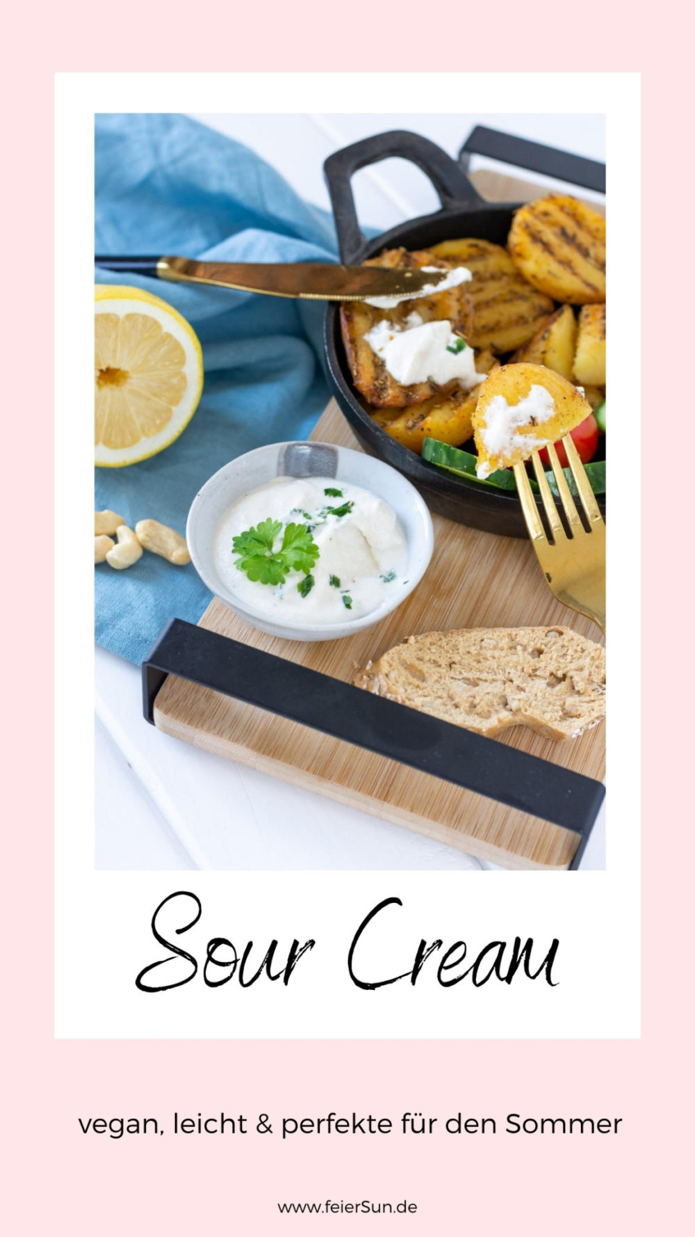 Diese Sour Creme ist vegan, lecker und perfekt für den Sommer! Du musste sie ausprobieren und wirst nie wieder welche kaufen