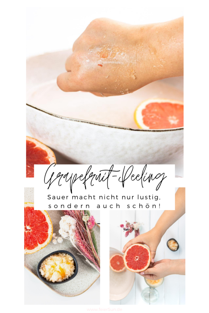 Das Bodyscrub das trockener, sensibler Haut Feuchtigkeit spendet, Fältchen vorbeugt und schützt sogar vor schädlicher UV-Strahlung. Gegen Akne oder Schuppenflechte wirkt und einfach aus deiner Küche kommt. Das Körperpeeling das nicht nur lustig sondern auch schön macht! Sauer macht lustig! GrapefruitGrapefruit macht schön!